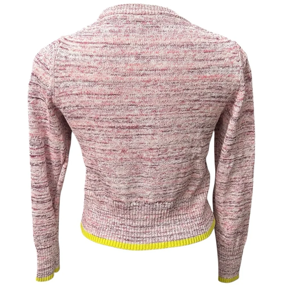 J. Crew Space-Dyed Crewneck Cotton Sweater Tropical Azalea Multi - Size Medium